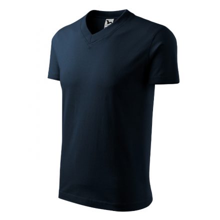 V-neck póló unisex tengerészkék S