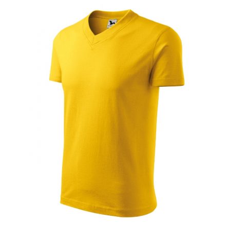 V-neck póló unisex sárga S