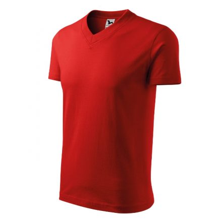 V-neck póló unisex piros S