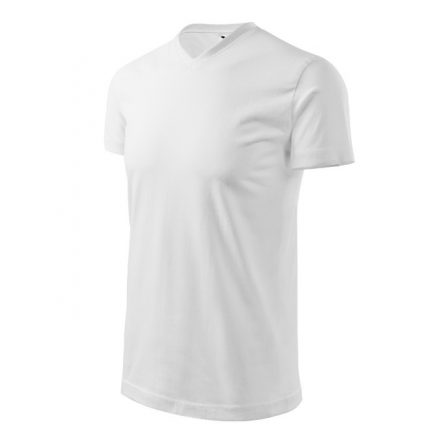 Heavy V-neck póló unisex fehér S