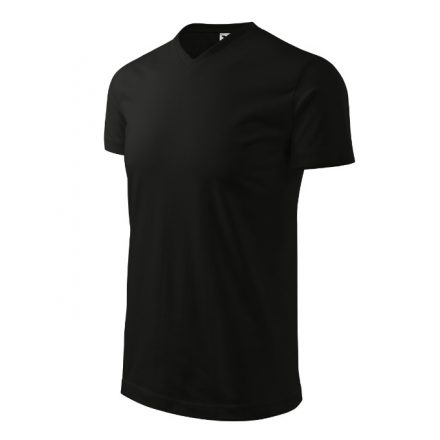 Heavy V-neck póló unisex fekete M