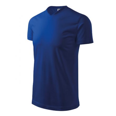 Heavy V-neck póló unisex királykék L