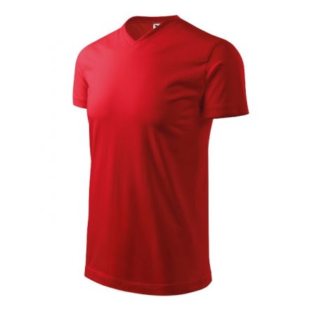 Heavy V-neck póló unisex piros M