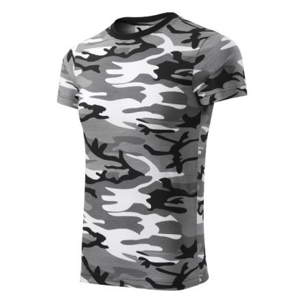 Camouflage póló unisex szürke terepszín S