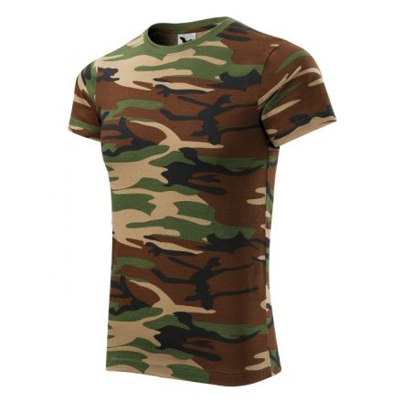 Camouflage póló unisex barna terepszín S