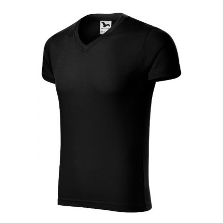 Slim Fit V-neck póló férfi fekete M