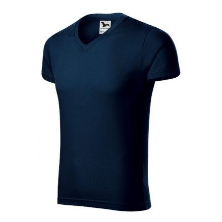 Slim Fit V-neck póló férfi tengerészkék S