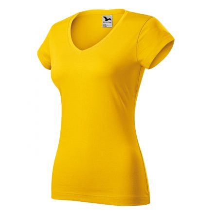 Fit V-neck póló női sárga L