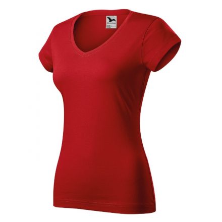 Fit V-neck póló női piros XL