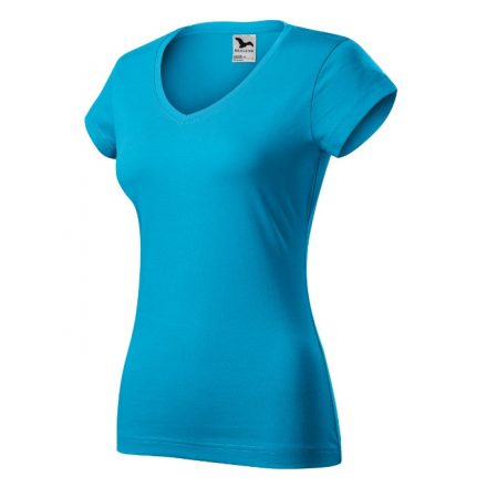 Fit V-neck póló női türkiz S