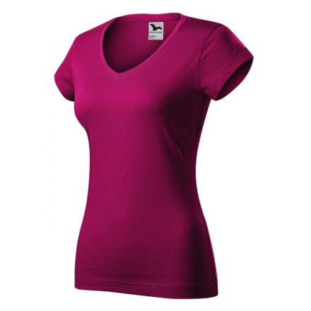 Fit V-neck póló női fukszia XS