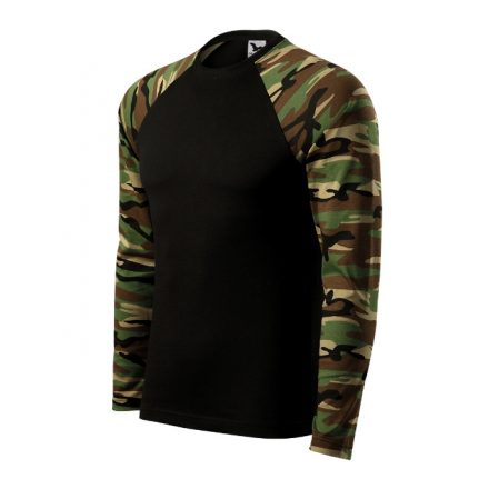 Camouflage LS póló unisex barna terepszín S