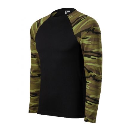 Camouflage LS póló unisex zöld terepszín XS