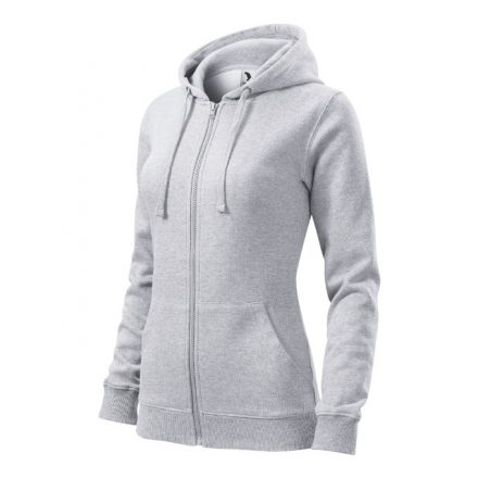 Trendy Zipper felső női világosszürke melírozott 2XL