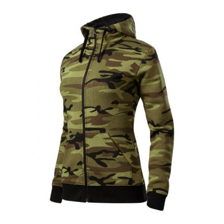 Camo Zipper felső női zöld terepszín XS