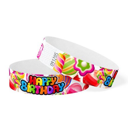 Happy birthday wristbands - candy