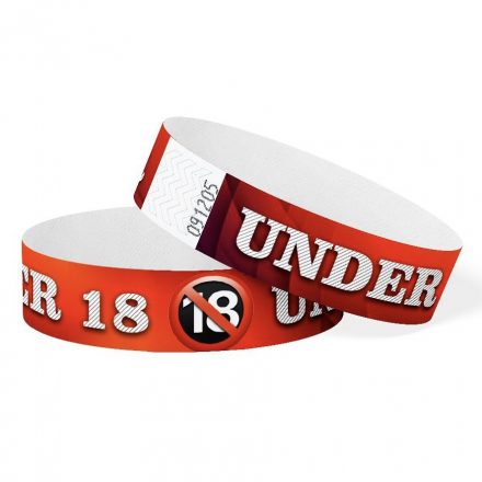 Age restriction wristbands - under 18